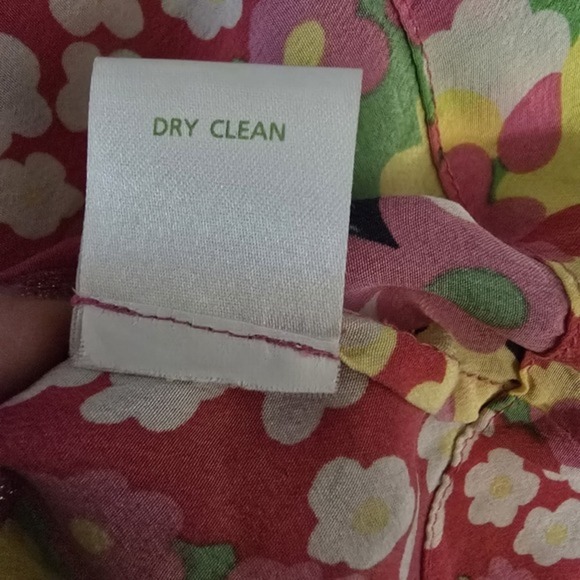 Lilly Pulitzer Silk Tunic Top Small Pink Green Tropical Print Preppy - Picture 6 of 6